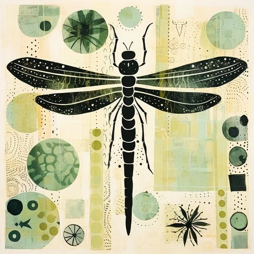 Grillige Folk Collage Libelle
