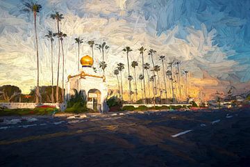 Highway 1 Encinitas Californië - Impressionist van Joseph S Giacalone Photography