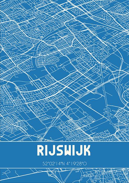 Blaupause | Karte | Rijswijk (Zuid-Holland) von Ortsdrucke