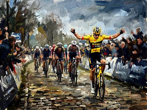 Impressionistisch schilderij van Parijs-Roubaix