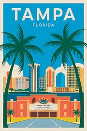 Tampa, Florida Vintage Travel Poster von Poster Art Shop