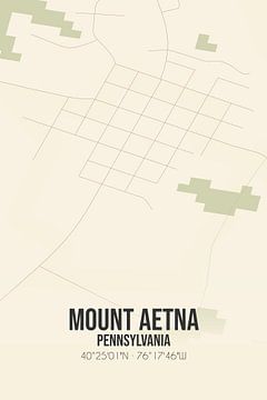 Alte Karte von Mount Aetna (Pennsylvania), USA. von Rezona