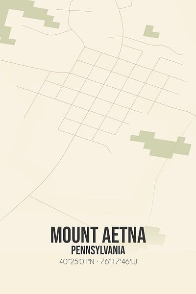 Carte ancienne de Mount Aetna (Pennsylvanie), USA. par Affiches de lieux