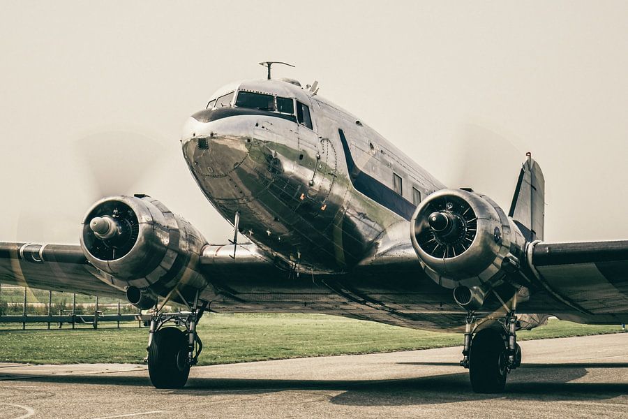 Vintage Douglas DC-3 propeller airplane ready for take off by Sjoerd ...