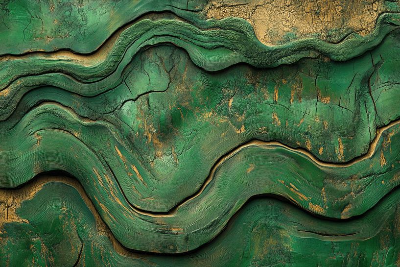 Waves of Green Abstrakte Textur Kunst von Eva Lee