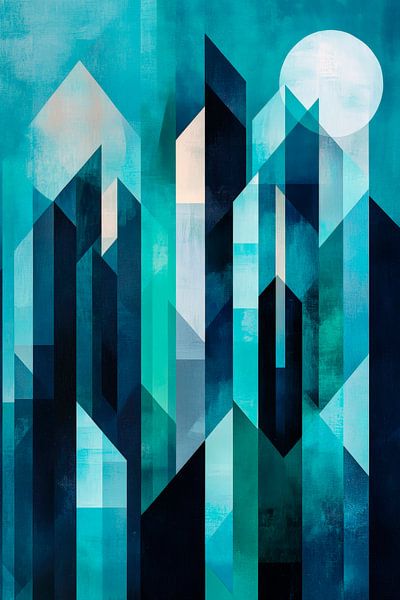 Cool mountain landscape in geometric style by Poster Art Shop