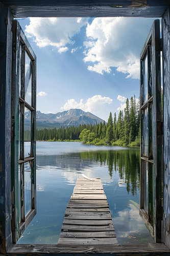 Vue de la fenêtre sur le lac