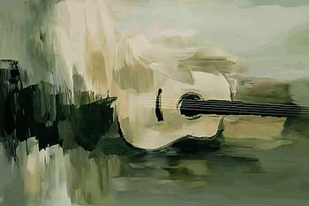 Abstracte gitaar in natuurlijke tinten