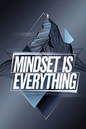 Motivatie bergtop mindset kunst