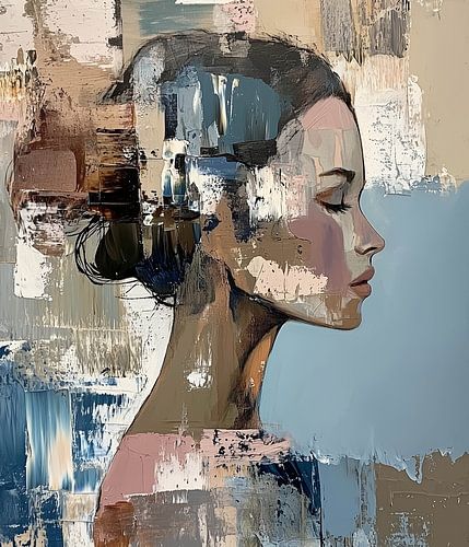 Innerer Frieden in einem abstrakten Porträt