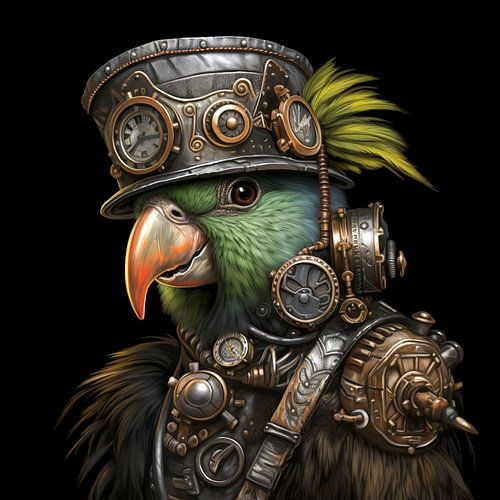Steampunk papagaai