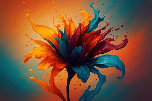 Fleur expressive en contraste