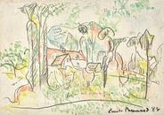 Emile Bernard - Landschap (1888) van Peter Balan thumbnail