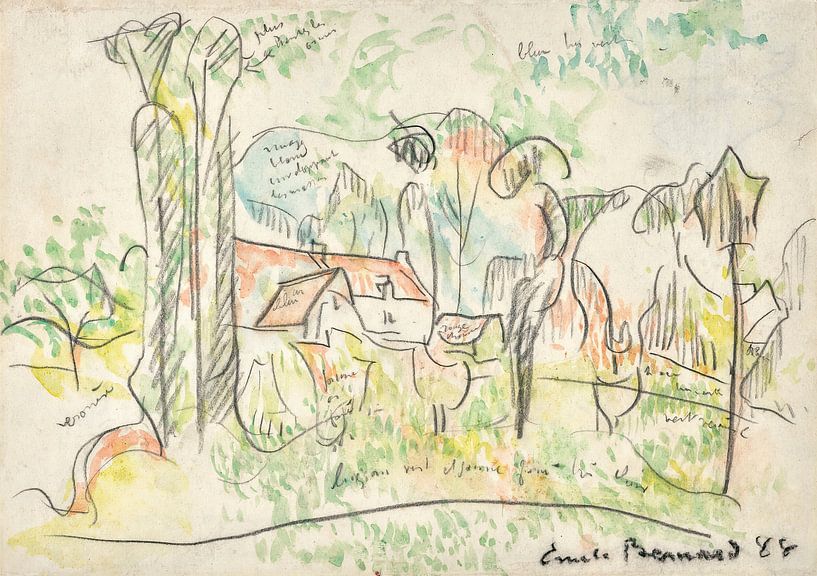 Emile Bernard - Landschap (1888) van Peter Balan