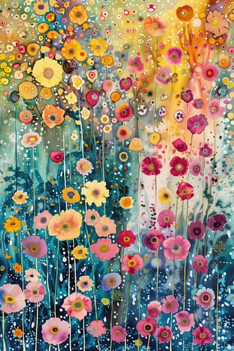 Blossom Rain at Sunset