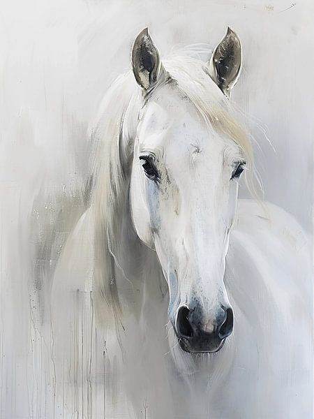 white horse by haroulita