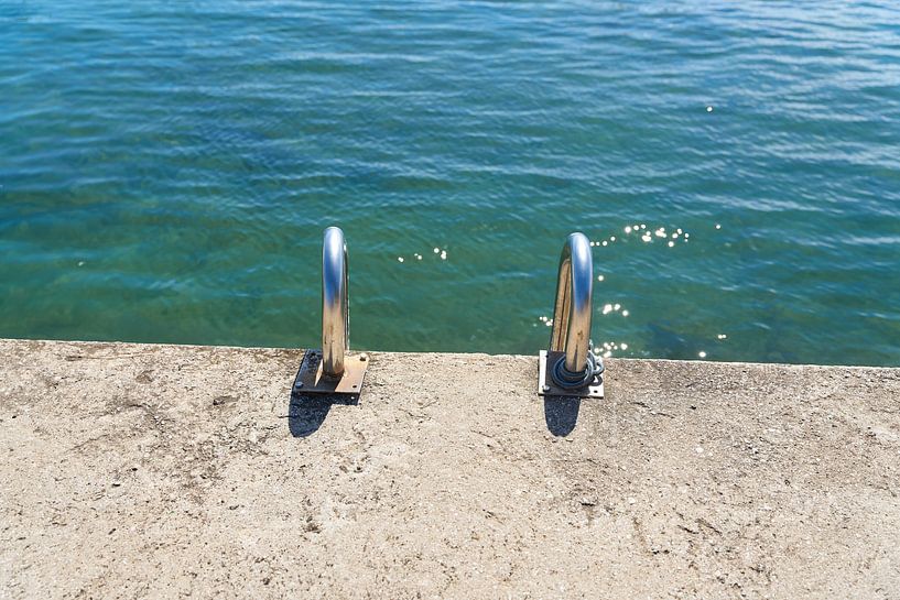 Ladder as access to the Adriatic Sea by Heiko Kueverling