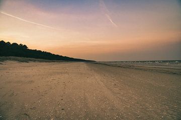 Uitzicht over het strand op Usedom met duinen aan de ene kant en de Baltische Zee aan de andere kant van Martin Köbsch