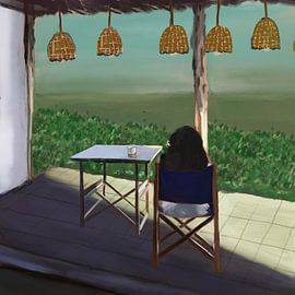 Une vue paisible depuis la véranda sur Osheensgallery