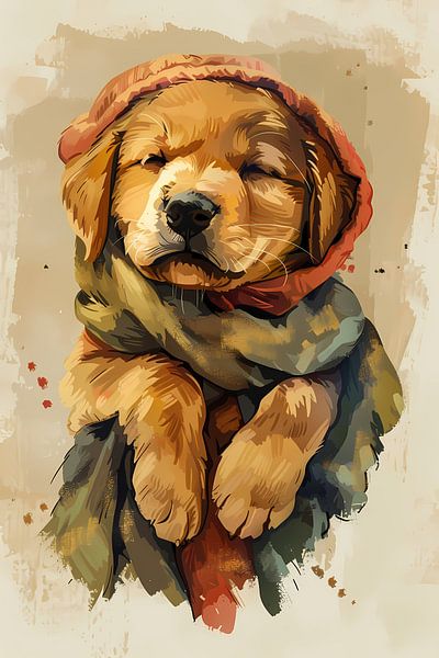 chiot avec écharpe par Imperial Art House
