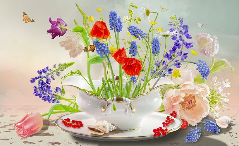 Still life 'Blue grapes' by Willy Sengers