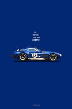 Cars in Colors, Corvette C2 Grand Sport Blue von Theodor Decker