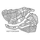 Map van Rotterdam in lijnen van Marco van Hoogdalem thumbnail