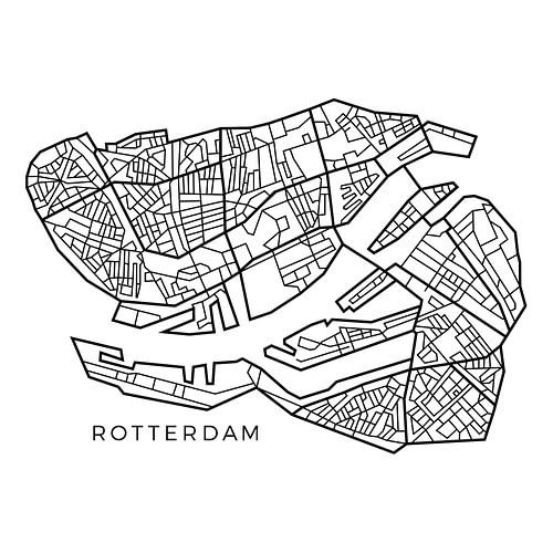 Map of Rotterdam in lines  sur Marco van Hoogdalem
