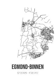 Egmond-Binnen (Noord-Holland) | Map | Black and White by Prints of Place