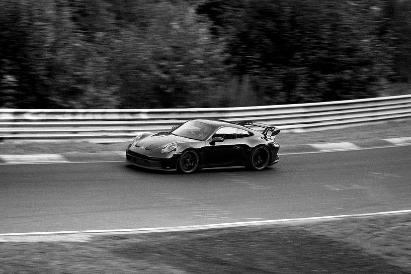 Porche 911 black and white by Jim Plaum