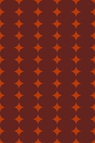 Retro kunst uit de jaren 70. Abstracte geometrische vormen in bruin en oranje.