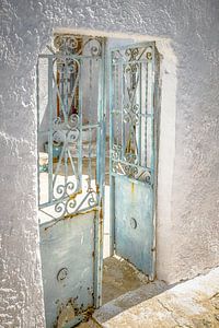 Old blue Greek doors by Tonny Visser-Vink