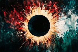 Golden solar eclipse abstract design by Art & Soul Creations