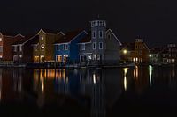 De Reitdiephaven in Groningen bij avondlicht