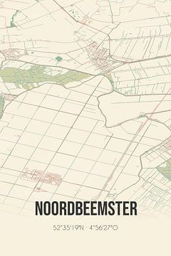 Vintage landkaart van Noordbeemster (Noord-Holland) van MijnStadsPoster