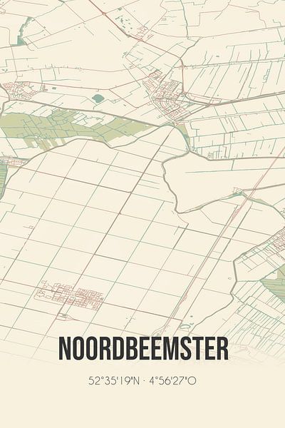 Alte Karte von Noordbeemster (Nordholland) von Ortsdrucke