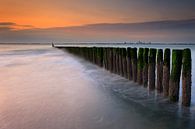 Zonsondergang strand Breskens Nederland van Peter Bolman thumbnail