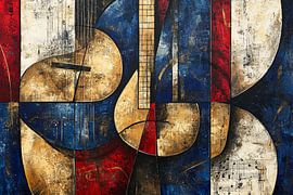 Abstract guitar painting art by Art & Soul Creations