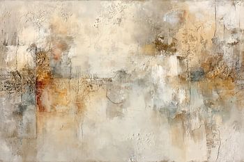 Abstract schilderij beige zandtinten met textuur