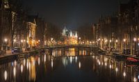 A Winter Evening on the Kloveniersburgwal - Old Market Amsterdam