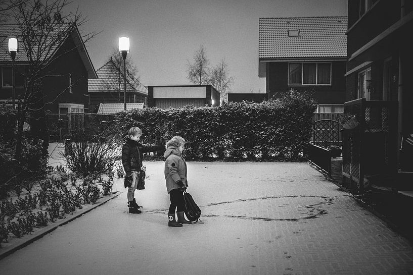 liefdeshart getekend in de sneeuw van Kim Groenendal
