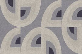 Retro geometric pattern. Bauhaus style. Shapes in silver grey, white and black. by Dina Dankers