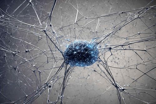 AI-Darstellung eines neuronalen Netzes