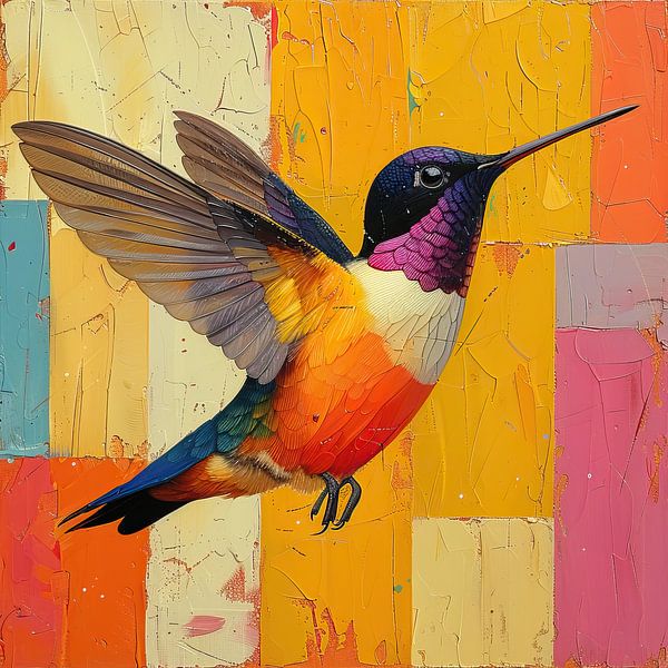 Aile de colibri | Colibri coloré par Collection Moderne