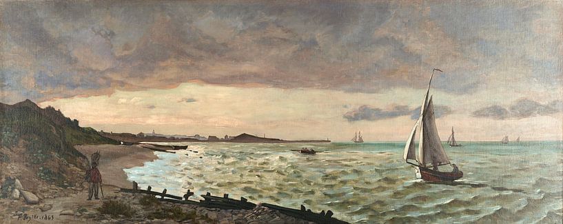 The Beach at Sainte-Adresse, Frédéric Bazille by Masterful Masters