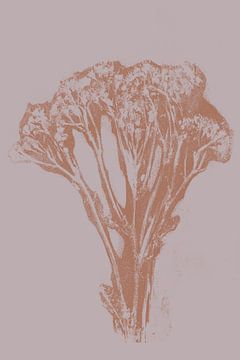 Pastel Botanicals. Plant in bruin en roze nr. 1 van Dina Dankers