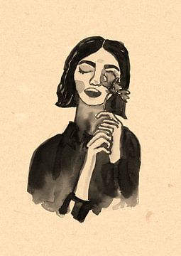 Meisje Met Bloem van Raissa Oltmanns