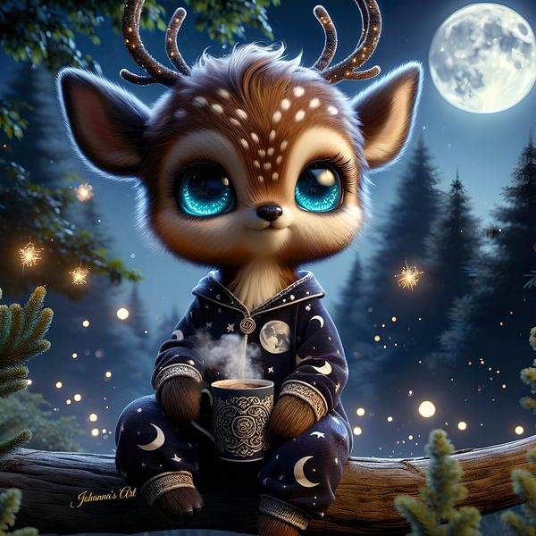 Adorable Cute Deer 4 by Johannas Art Creations