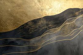 Abstrakte goldene und schwarze Wellen