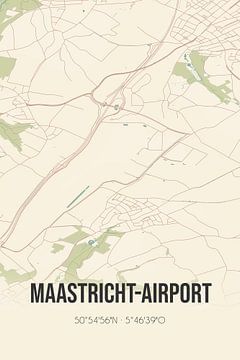 Vintage landkaart van Maastricht-Airport (Limburg) van Rezona